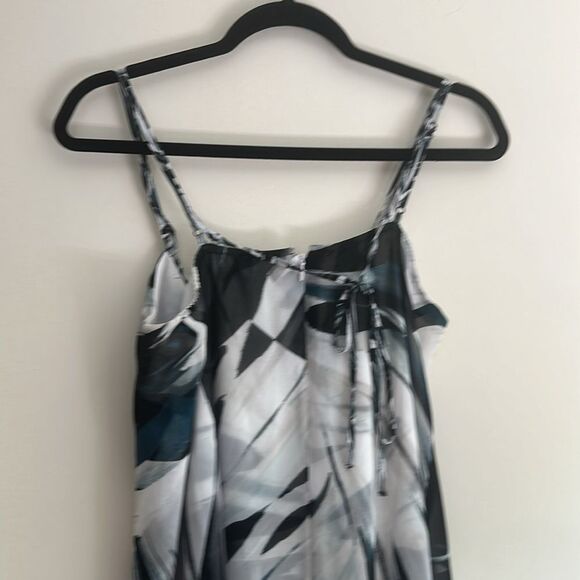 White House Black Market Black Blue Layered Spaghetti Strap Dress Size 6 - Picture 7 of 8